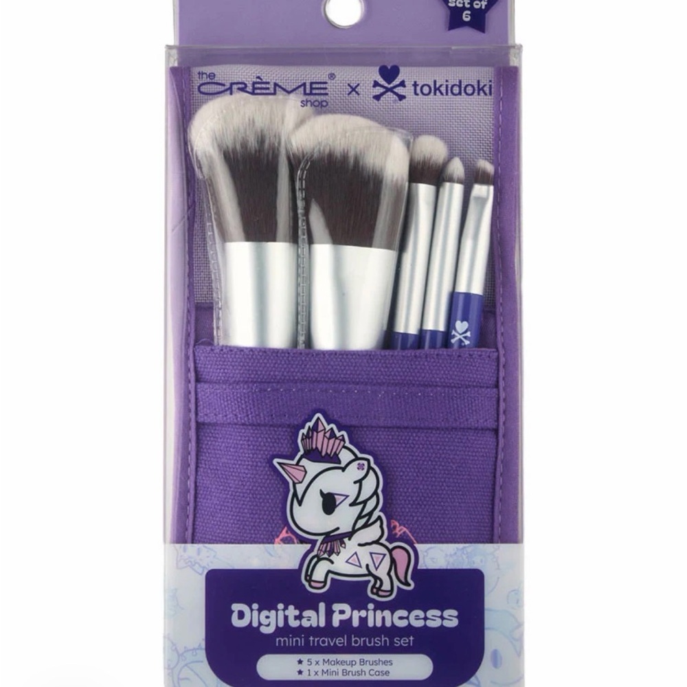 The Crème Shop Digital Princess Mini Travel Brush Set - Purple